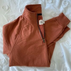 Flint and Tinder Rust Orange 10-Year Quarter Zip Sweatshirt | Men’s L